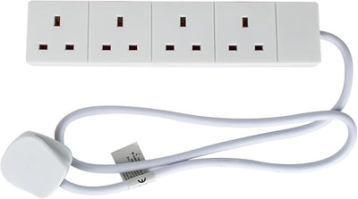 STATUS Multi Plug Extension | 4 Socket Extension Cable | 1m Extension Lead