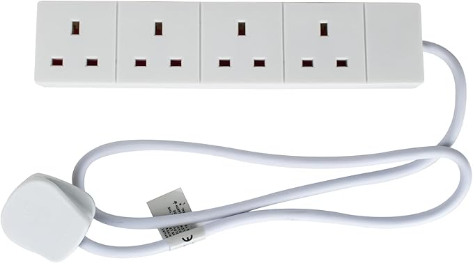 STATUS Multi Plug Extension | 4 Socket Extension Cable | 1m Extension Lead