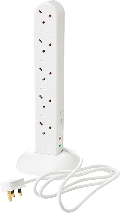 Status Tower Multi Plug Extension 10 Socket Extension Cable 2m Extension Lead