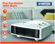 STATUS Flat Fan Heater 3000 W (3 kW), White Portable Electric Radiator with 2 Heat Settings, Adjustable Thermostat, Overheat Protection & Carry Handle