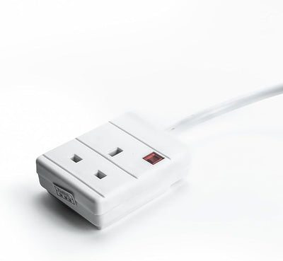 STATUS 1 Socket Extension Lead with Neon Indicator, 5m Cable 13A White Power Extension