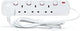 STATUS Multi Plug Extension, 4 Socket Extension Cable, 2m Extension Lead, Individually Switched with Neon Indicator, White