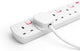STATUS Multi Plug Extension, 4 Socket Extension Cable, 1m Extension Lead, Individually Switched with Neon Indicator, White