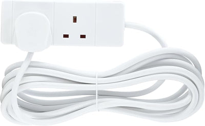 STATUS 2 Socket Extension Lead, 2m Cable 13A Power Strip for Home, Office or School, White