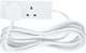 STATUS 2 Socket Extension Lead, 2m Cable 13A Power Strip for Home, Office or School, White