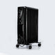 STATUS 9-Fin Oil-Filled Radiator 2000W, 3 Heat Settings with Adjustable Thermostat, Overheat and Tip-Over Protection, Easy-Roll Castors, White, Electric Heater