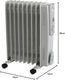 STATUS 9-Fin Oil-Filled Radiator 2000W, 3 Heat Settings with Adjustable Thermostat, Overheat and Tip-Over Protection, Easy-Roll Castors, White, Electric Heater