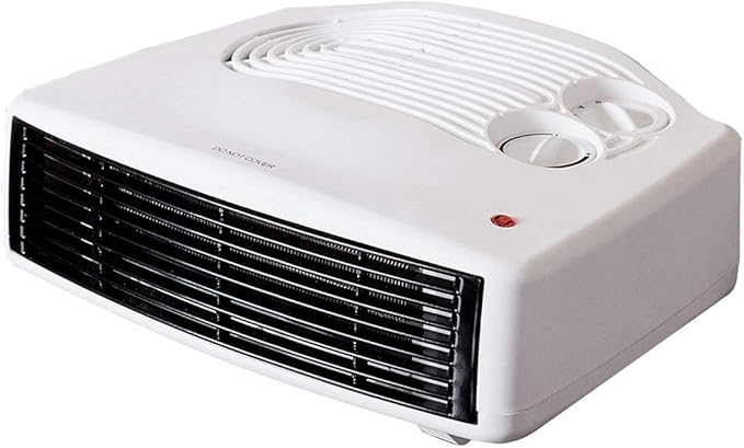STATUS Flat Fan Heater 3000 W (3 kW), White Portable Electric Radiator with 2 Heat Settings, Adjustable Thermostat, Overheat Protection & Carry Handle
