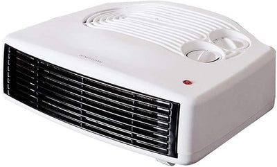 STATUS Flat Fan Heater 3000 W (3 kW), White Portable Electric Radiator with 2 Heat Settings, Adjustable Thermostat, Overheat Protection & Carry Handle