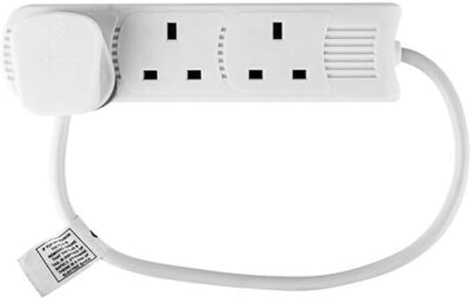 STATUS 3 Socket Extension Lead, 0.5m Compact Cable 13A Power Strip for Desks and TV Units, White