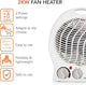 Warmlite WL44002 Thermo Fan Heater with 2 Heat Settings and Overheat Protection, 2000W, White