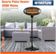 STATUS Outdoor Electric Heater | 2000W Electric Patio Heater | Black Stainless Steel