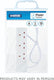 STATUS 4 Way Socket Extension Lead, 1m Cable Multi-Plug Power Strip for Home & Office Use, Wall Mountable in White