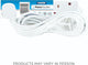 STATUS 4 Way Socket Extension Lead, 4m Cable with Neon Power Indicator, 13A Multi-Plug Strip for Home or Office, Wall Mountable, White