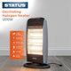 STATUS 1200W Halogen Heater – 3 Heat Settings, Oscillation, Instant Infrared Heat & Safety Protection