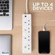 STATUS 4 Way Socket Extension Lead, 4m Cable with Neon Power Indicator, 13A Multi-Plug Strip for Home or Office, Wall Mountable, White