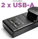 STATUS 4-Socket Extension Lead with 2 USB Ports, 2m Extension Lead, 13A Surge Protected with Neon Power Indicator, for Home, Office or Gaming Rigs