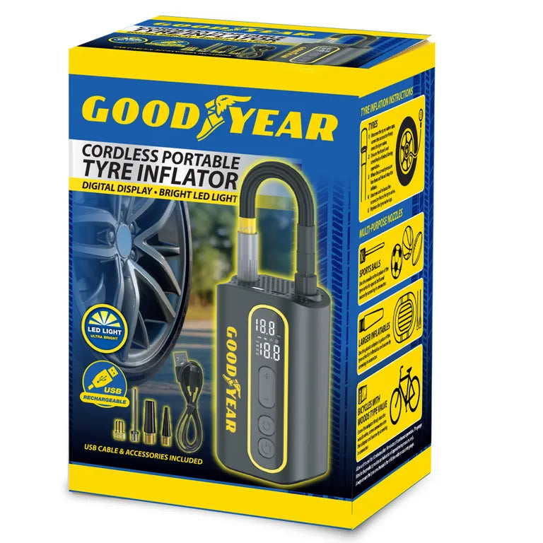 GOODYEAR Cordless Portable Tyre Inflator: