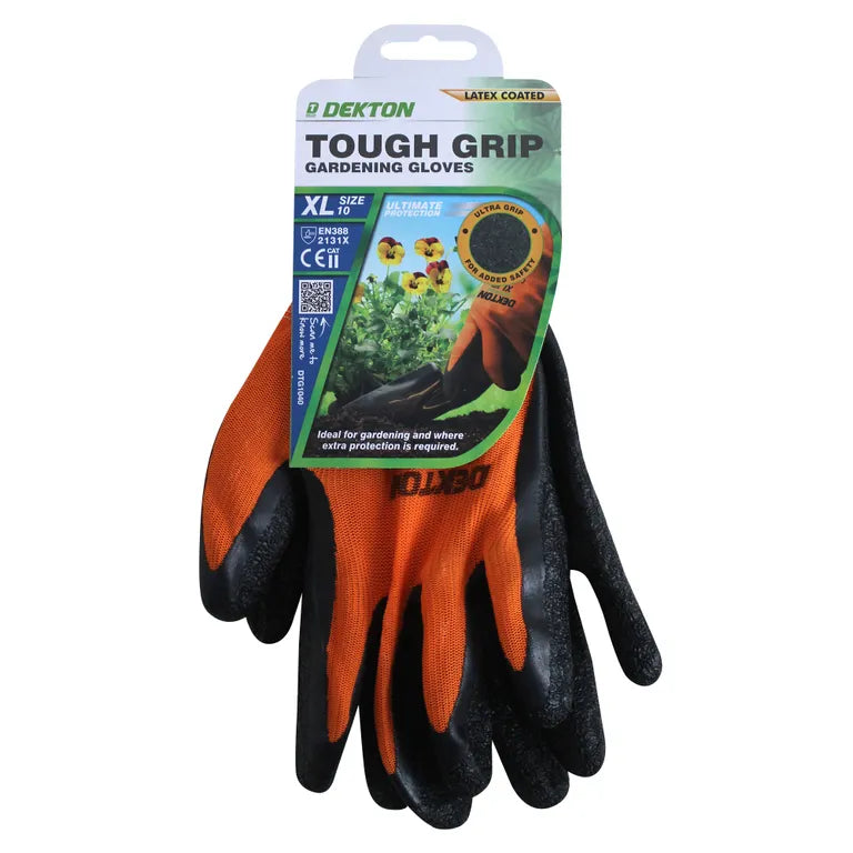 DEKTON SIZE 10/XL GARDENING LATEX COATED GLOVES